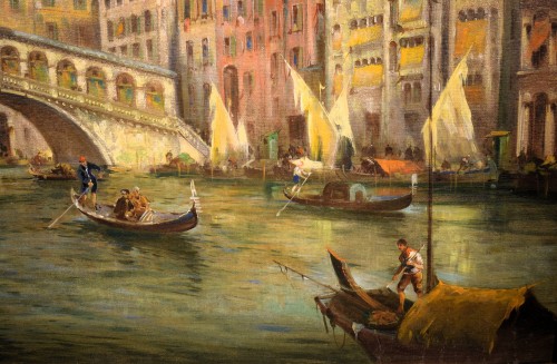 Antiquités - Venise, Grand Canal - Angelo Trentin (Udine1850- Wien1912)